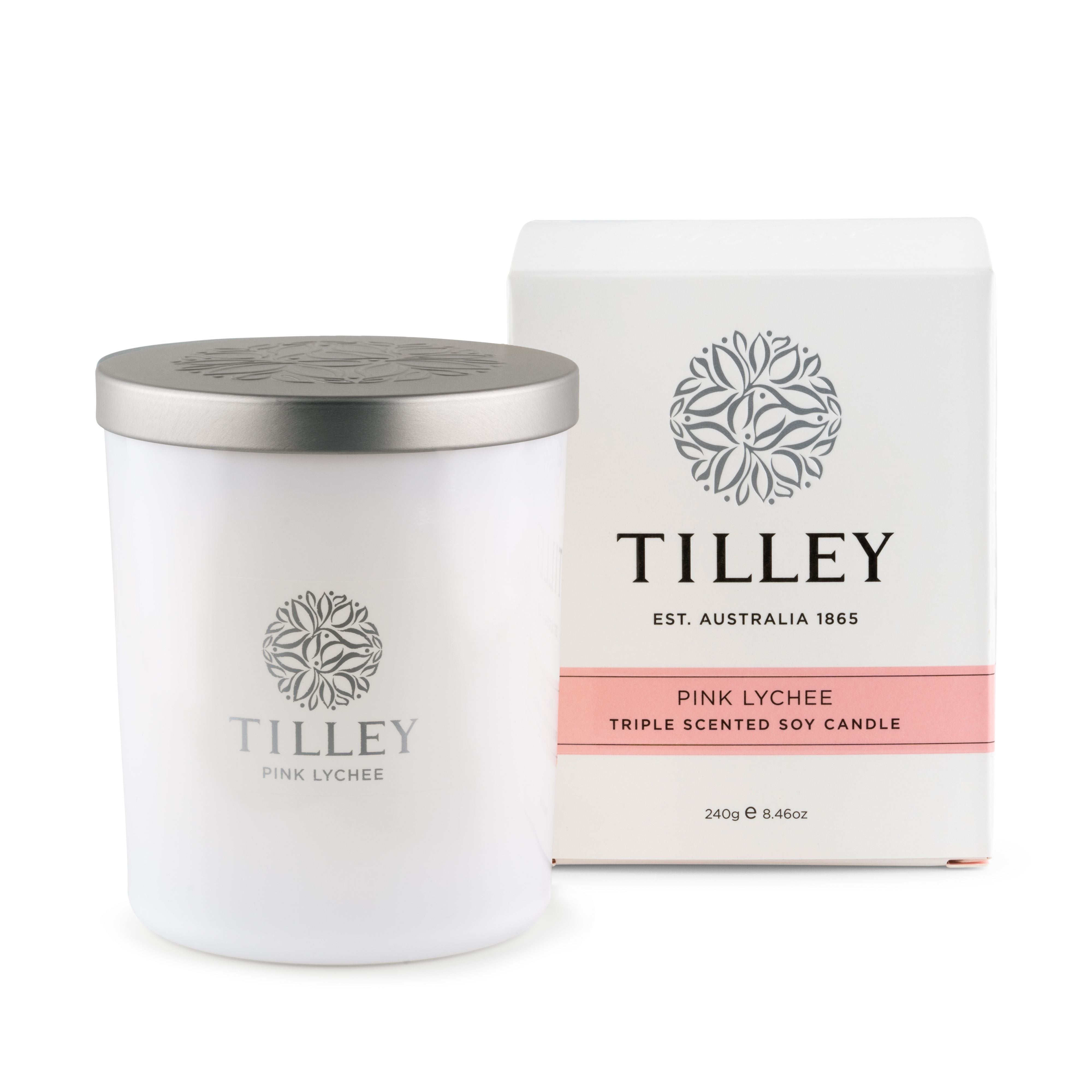 Soy Candle 240g / 45 Hour - Asst Fragrance-Candles & Fragrances-Tilley-Pink Lychee-The Bay Room