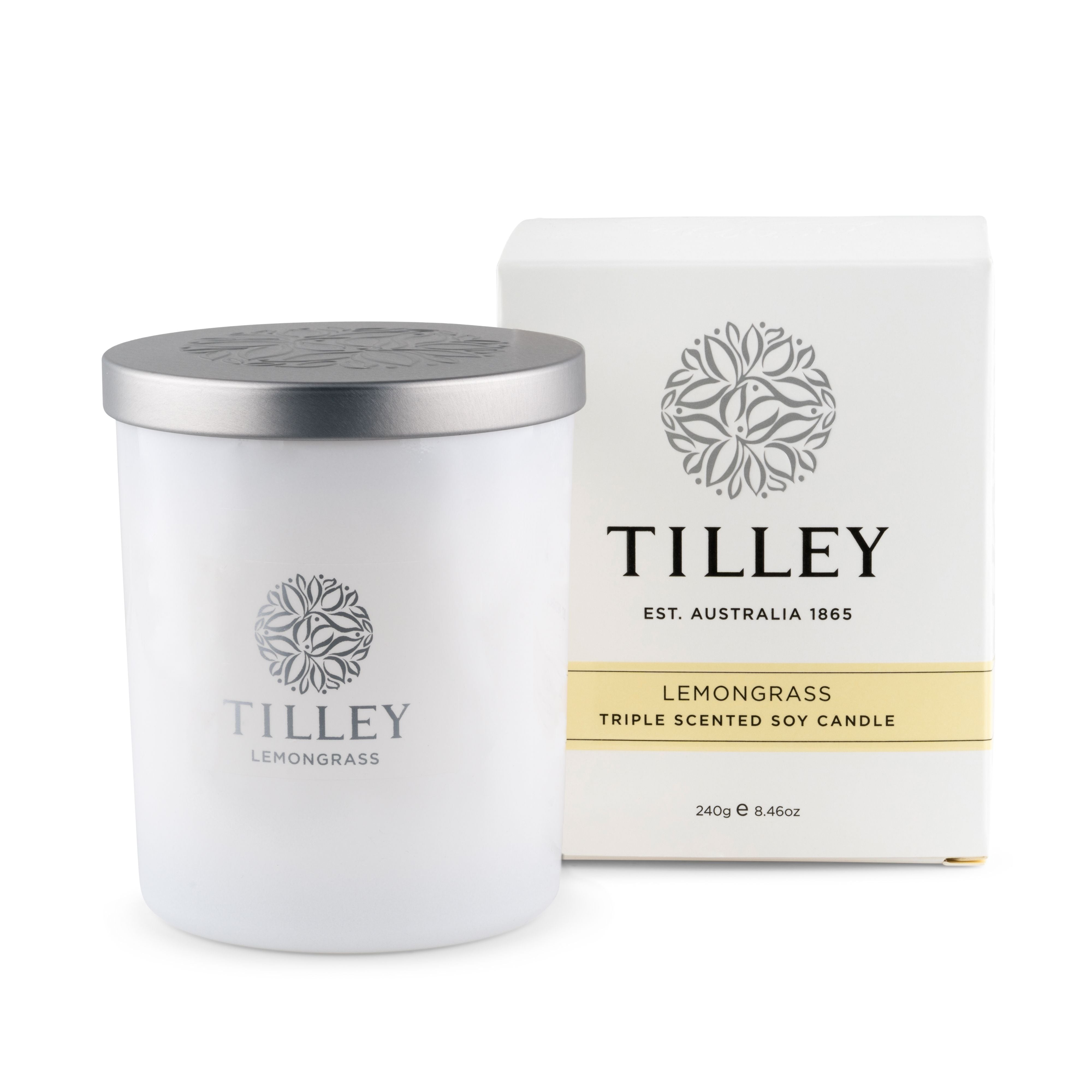 Soy Candle 240g / 45 Hour - Asst Fragrance-Candles & Fragrances-Tilley-Lemongrass-The Bay Room