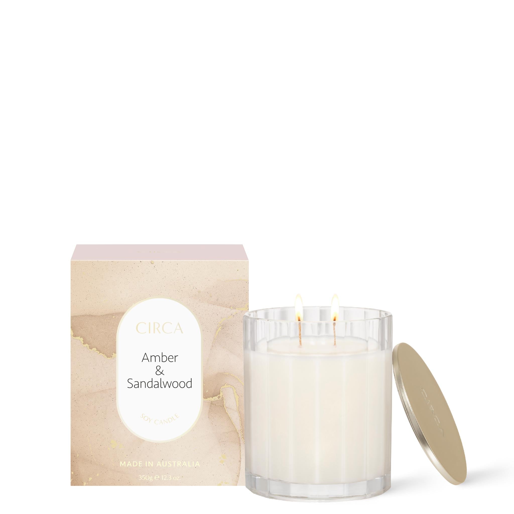 Soy Candle 350g - Asst Fragrance-Candles & Fragrances-Circa-Amber & Sandalwood-The Bay Room
