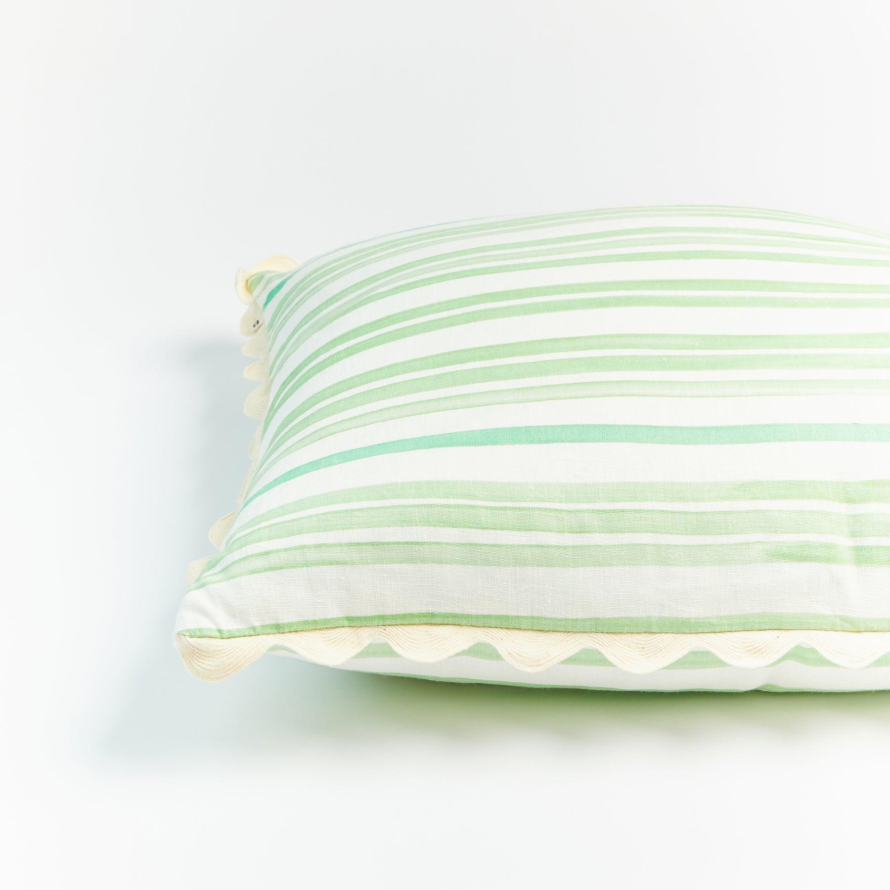 Stripe Green Cushion 60cm-Soft Furnishings-Bonnie & Neil-The Bay Room