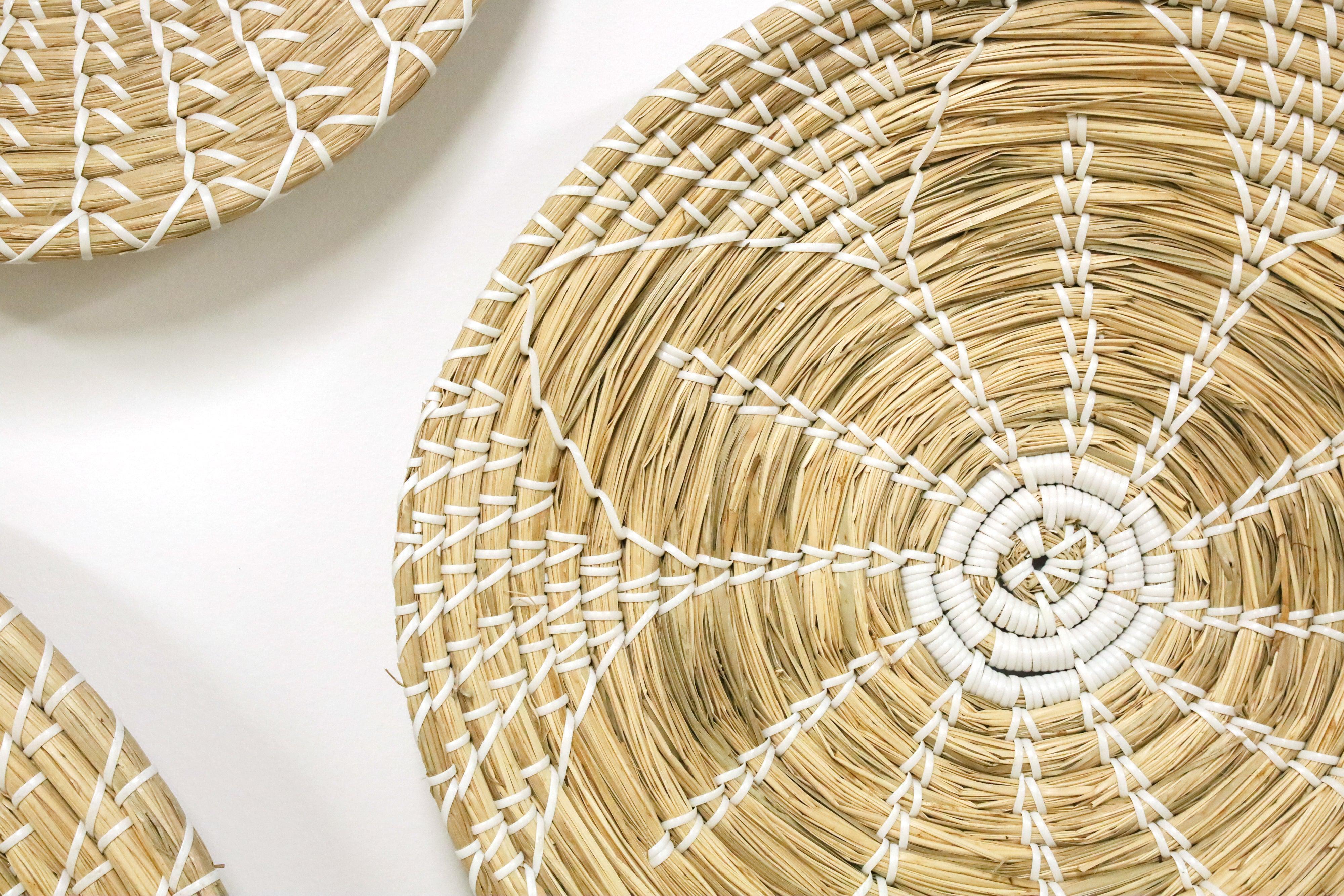 Sumba Seagrass Wall Art - White/Natural-Wall Decor-Robert Mark-The Bay Room