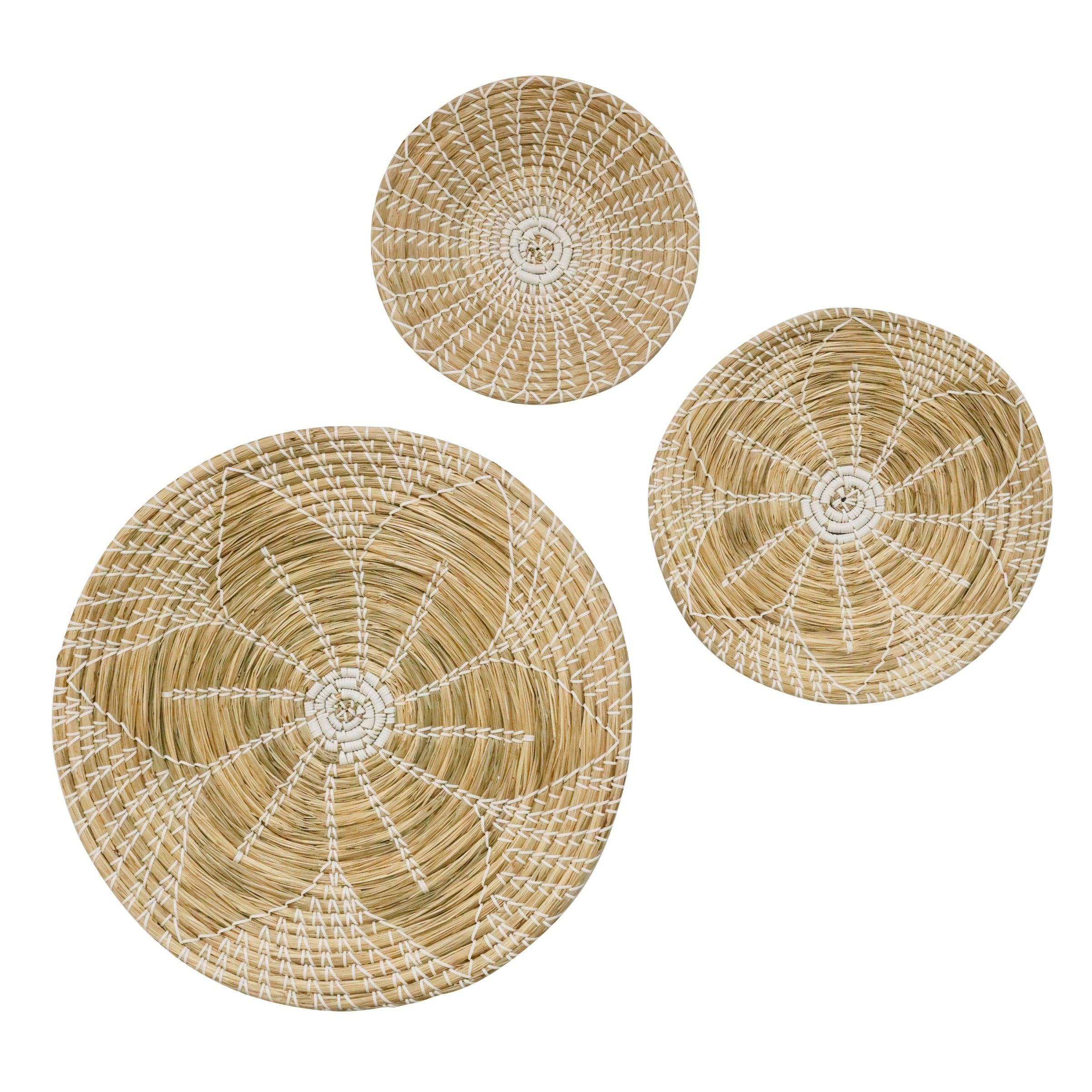 Sumba Seagrass Wall Art - White/Natural-Wall Decor-Robert Mark-The Bay Room