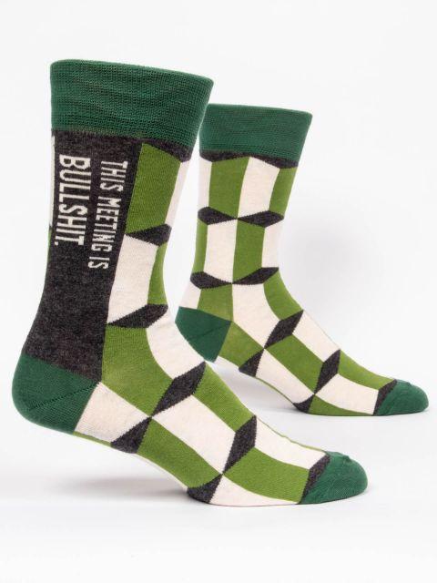 This Meeting is Bullshit Men's Crew Socks-Fun & Games-Blue Q-The Bay Room