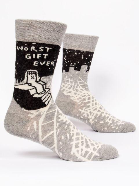 Worst Gift Ever Men's Crew Socks-Fun & Games-Blue Q-The Bay Room