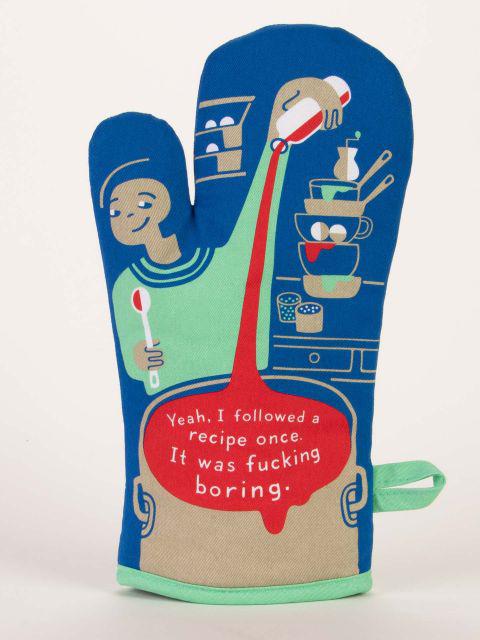 Yeah, I Followed The Recipe Once. It Was Fucking Boring Oven Mitt-Fun & Games-Blue Q-The Bay Room