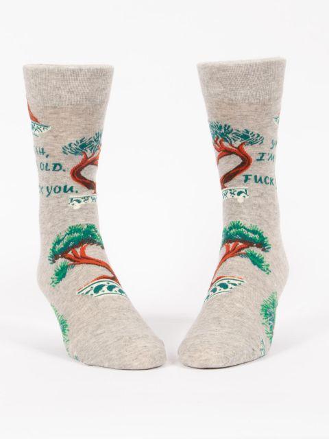 Yeah I'm Old. Fuck You. Men's Crew Socks-Fun & Games-Blue Q-The Bay Room