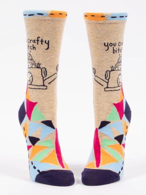 You Crafty Bitch Women's Crew Socks-Fun & Games-Blue Q-The Bay Room