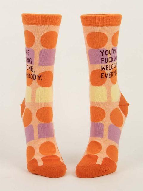 You're Fucking Welcome, Everybody Women's Crew Socks-Fun & Games-Blue Q-The Bay Room