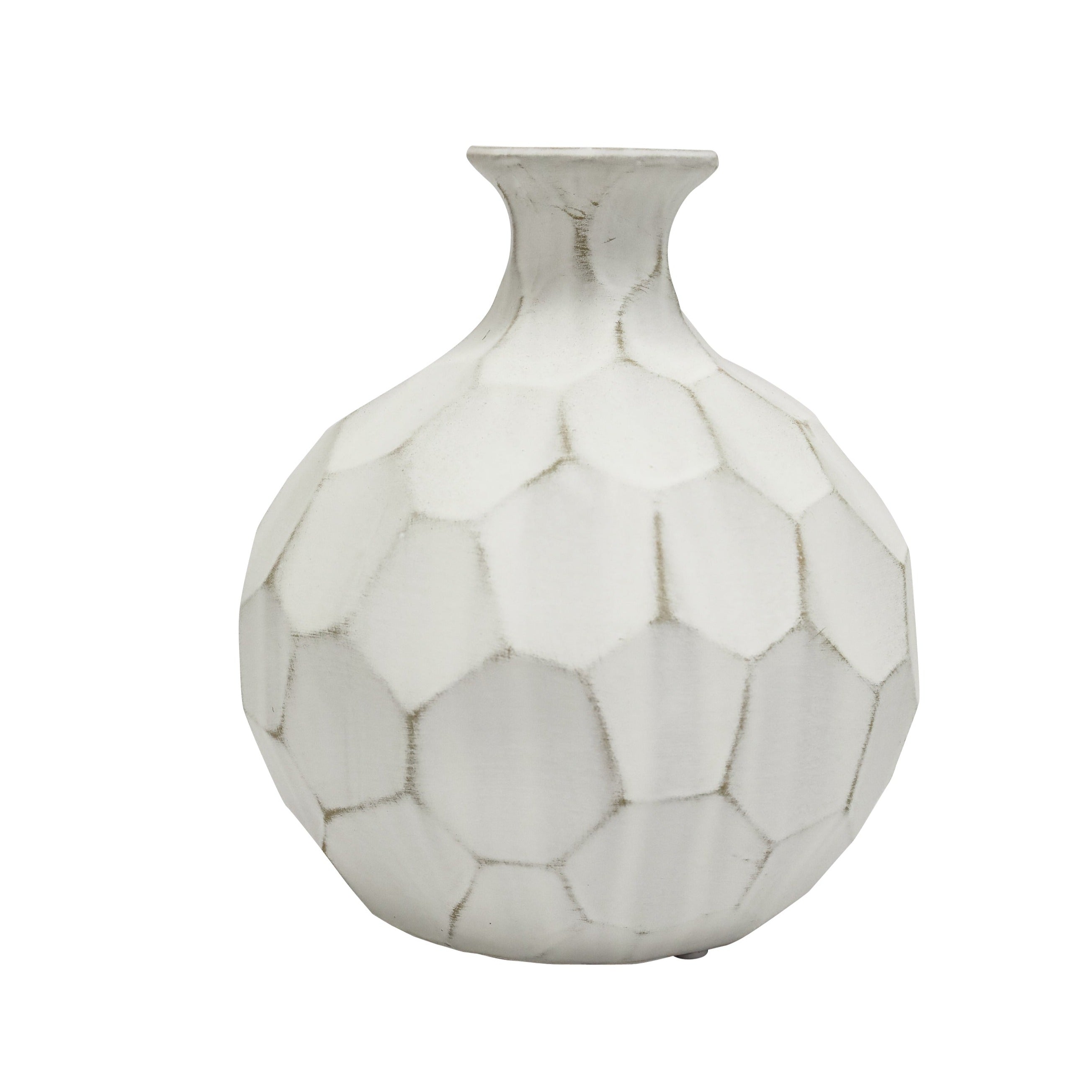 Zander Small Ceramic Vase - White Wash-Pots, Planters & Vases-Robert Mark-The Bay Room