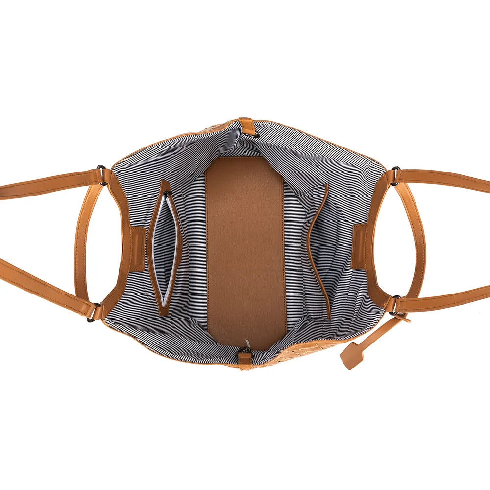 Solana Tan 2 Piece Woven Handbag Tote