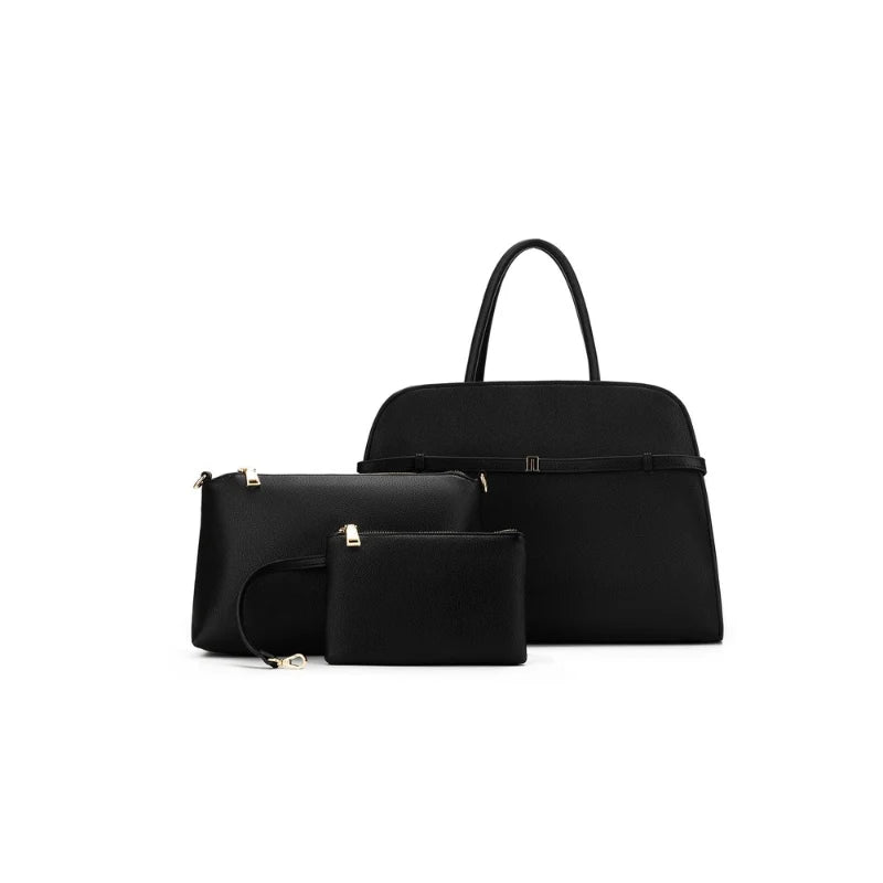 Jodee Black 3 Piece Handbag Tote