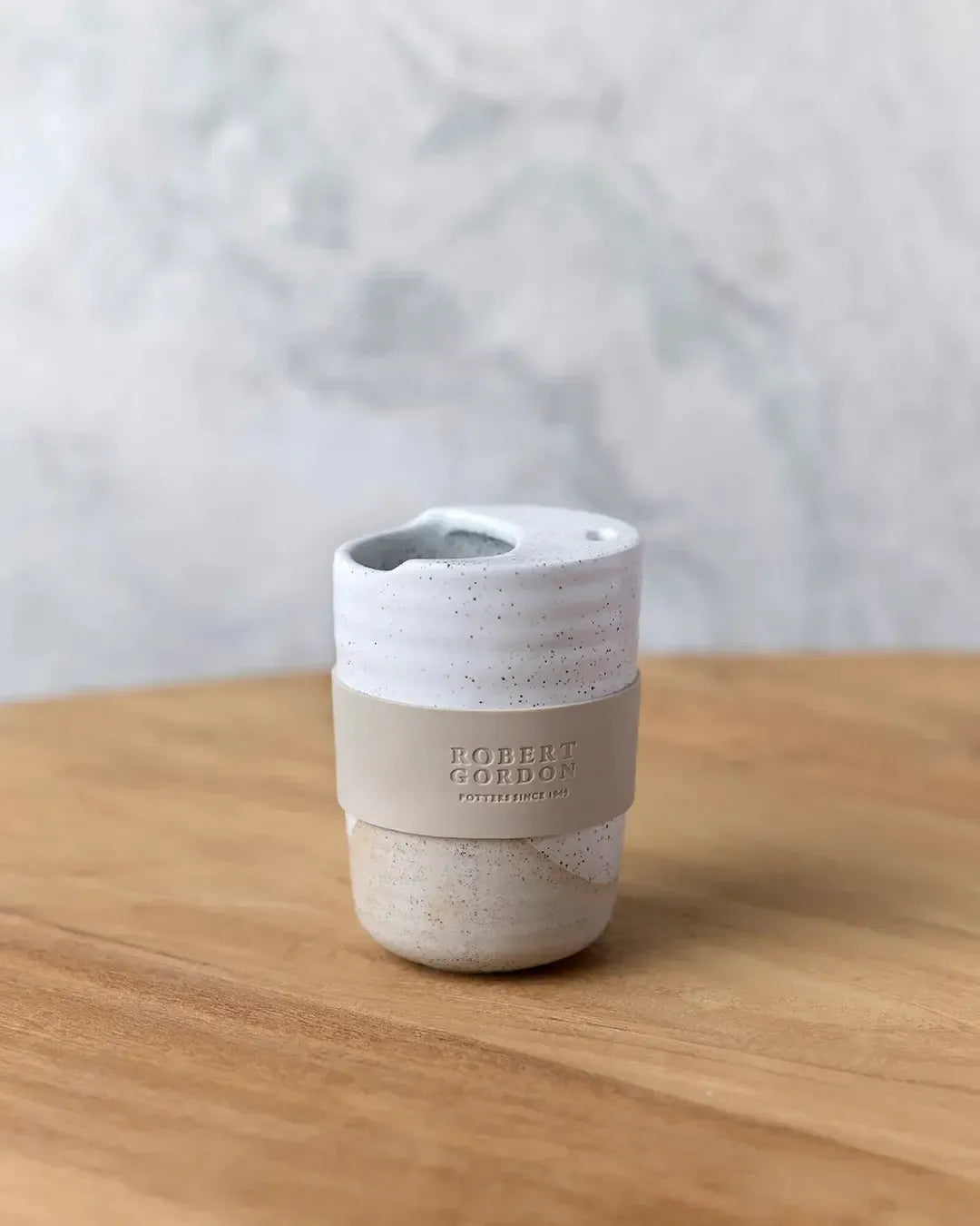 350ml Travel Mug in White Speckle / The Wanderer-Dining & Entertaining-Robert Gordon-The Bay Room