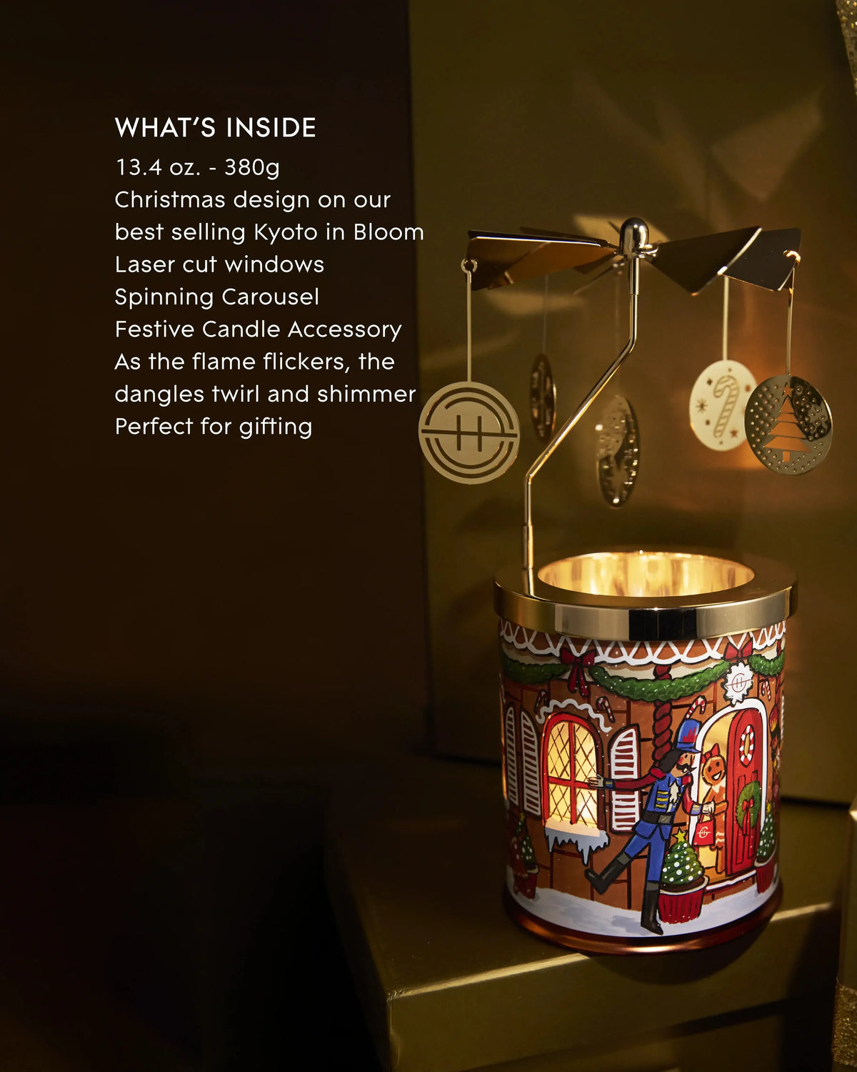 380g Candle with Spinning Carousel Gift Set - Kyoto In Bloom-Christmas-Glasshouse-The Bay Room