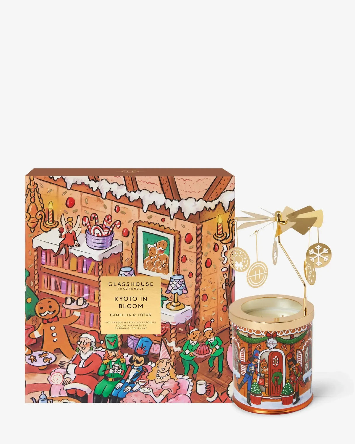 380g Candle with Spinning Carousel Gift Set - Kyoto In Bloom-Christmas-Glasshouse-The Bay Room