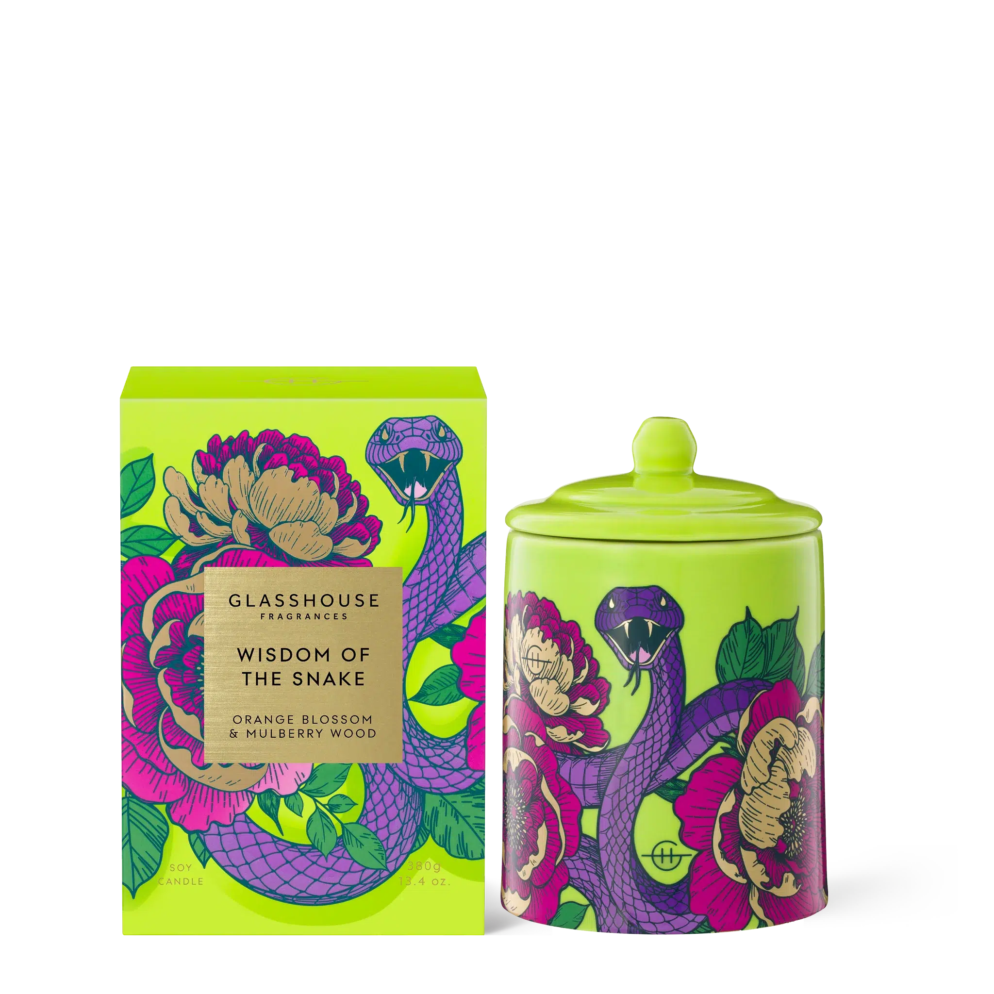 380g Triple Scented Soy Candle - Wisdom Of The Snake-Candles & Fragrance-Glasshouse-The Bay Room