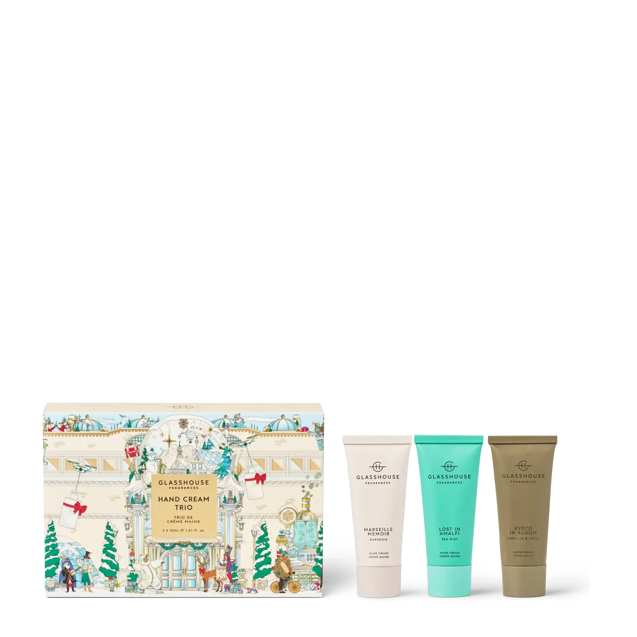 3x30ml Hand Cream - Kyoto, Amalfi, Marseille-Christmas-Glasshouse-The Bay Room