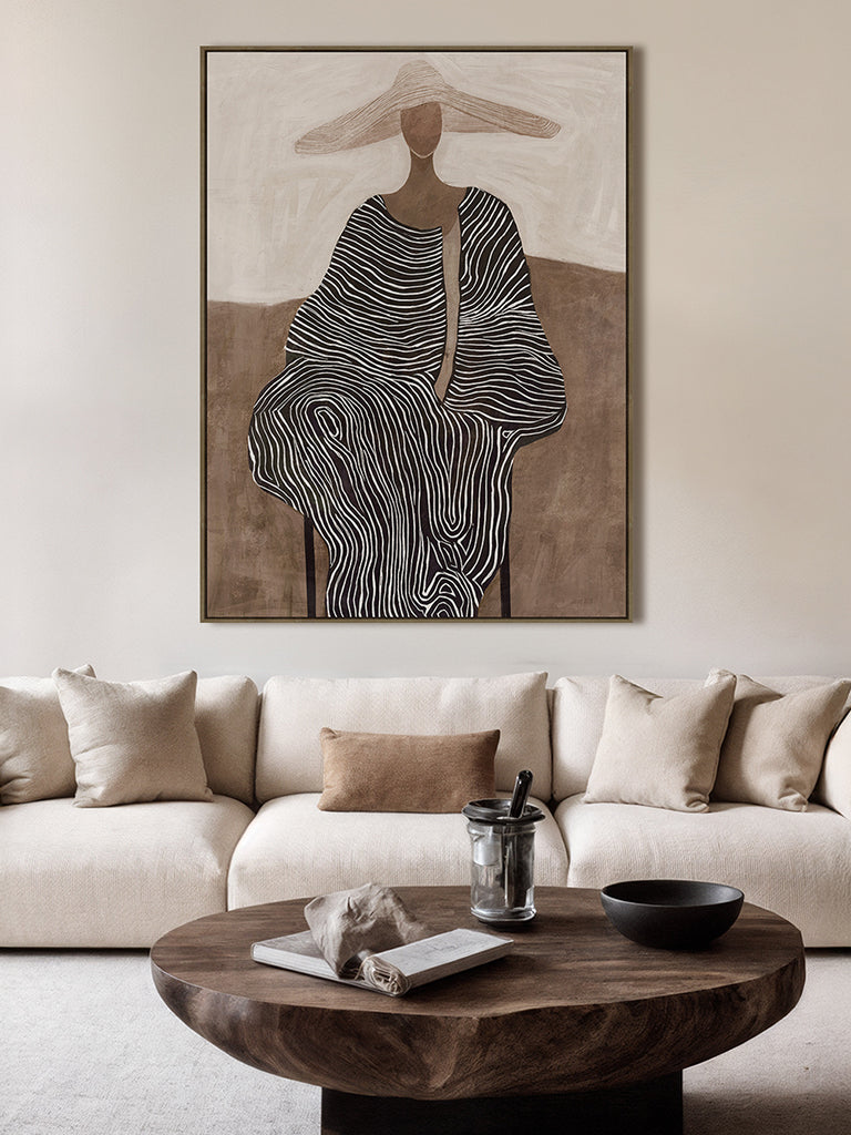 Marbella A 90x120cm Oak Look Framed Canvas