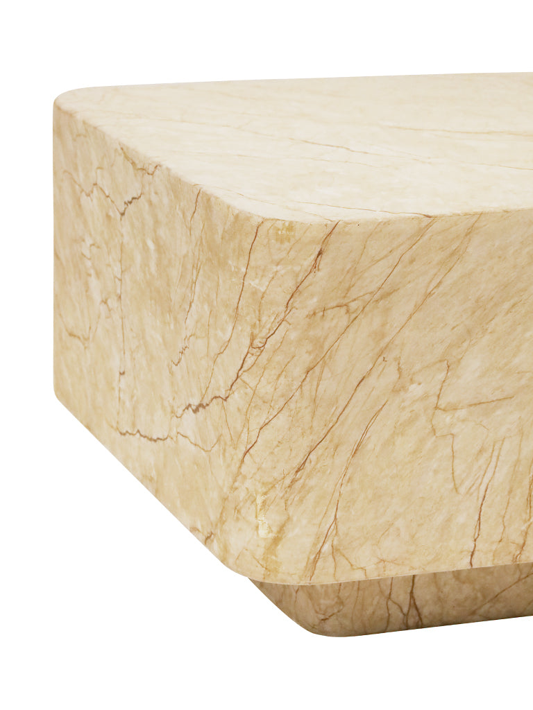 120x60cm Blanco MGO Coffee Table - Amber Marble