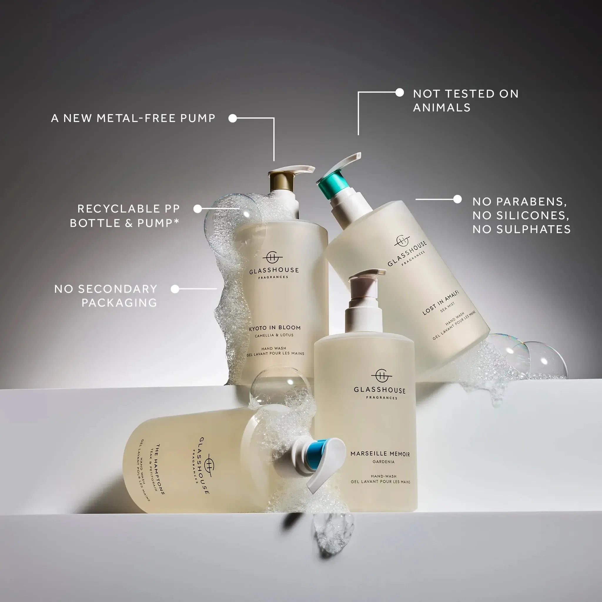 450ml Hand Wash - Asst Frangrances-Candles & Fragrances-Glasshouse-The Bay Room