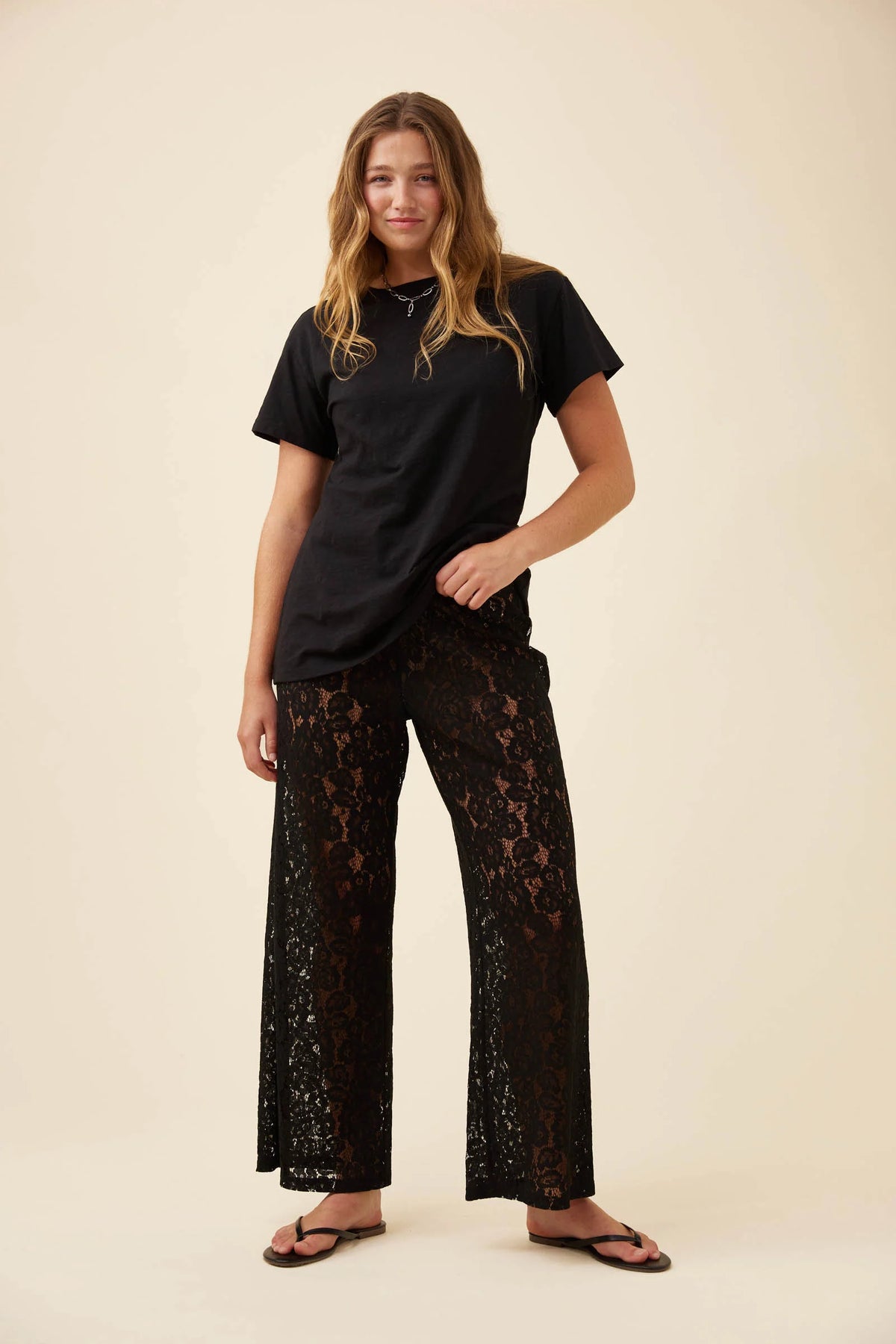 Ethel Lace Pant - Black