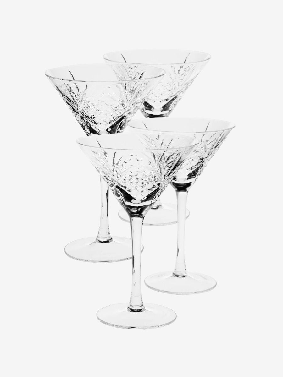 4pce Martini Glass Set Jonnie Traditional Clear-Dining & Entertaining-Hottie-The Bay Room