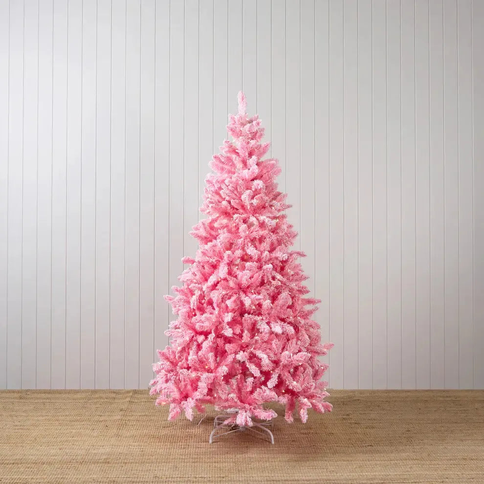 6ft Frosted Pink Pine Tree - 380 Led-Christmas-Holly & Ivy-The Bay Room