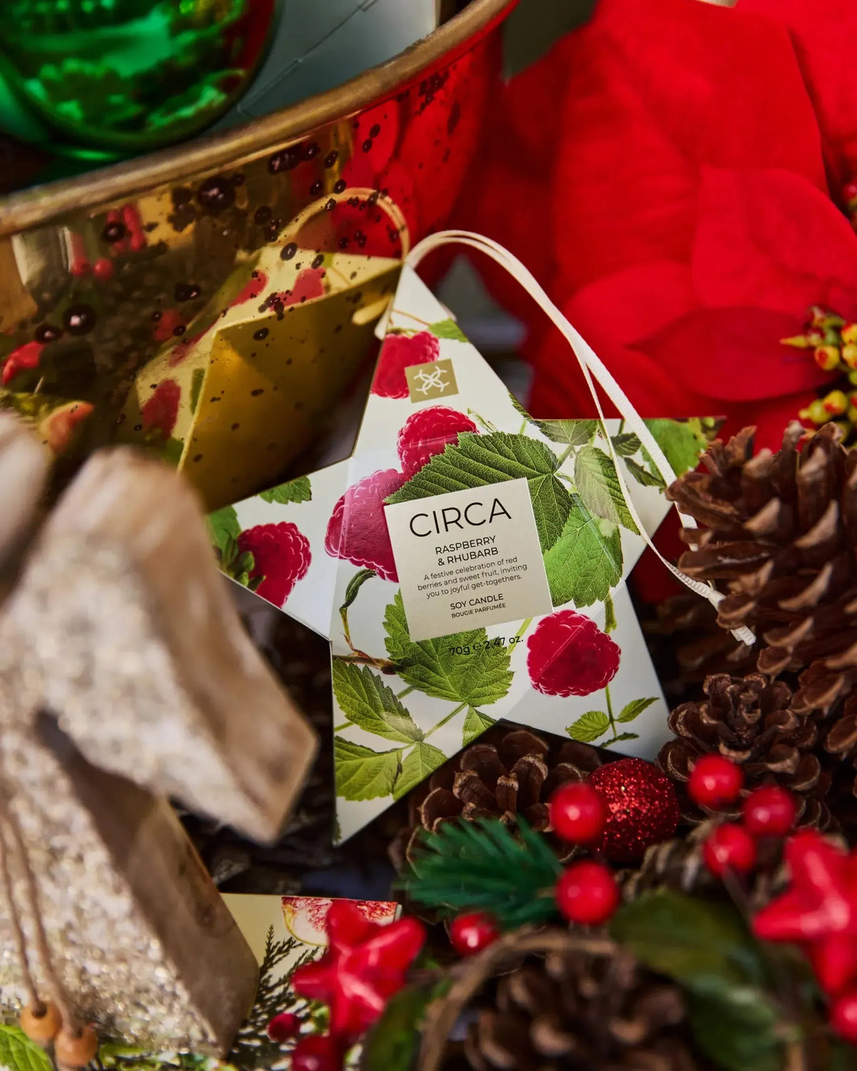 70g Bauble Candle - Raspberry & Rhubarb-Christmas-Circa-The Bay Room