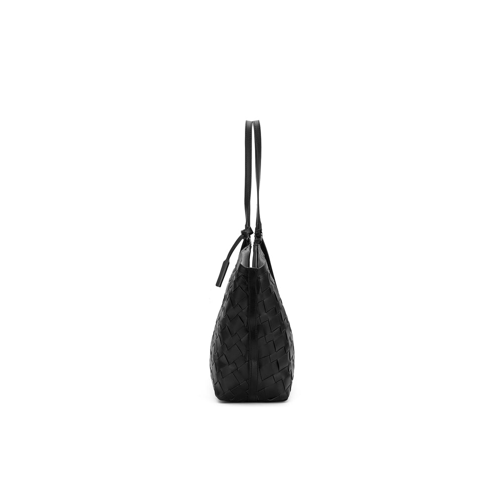 Solana Black 2 Piece Woven Handbag Tote