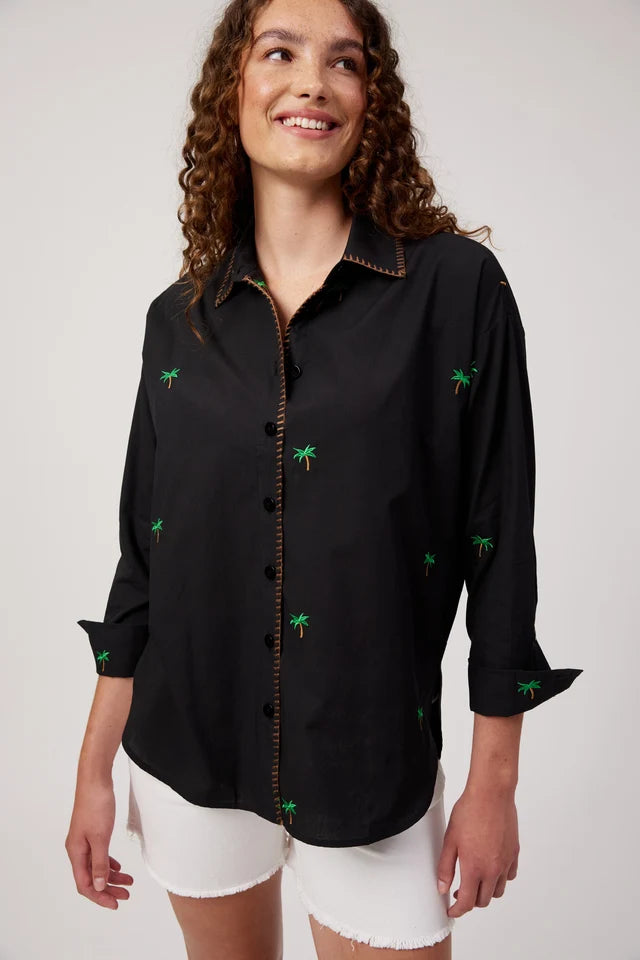 Mauritius Embroidered Shirt - Black