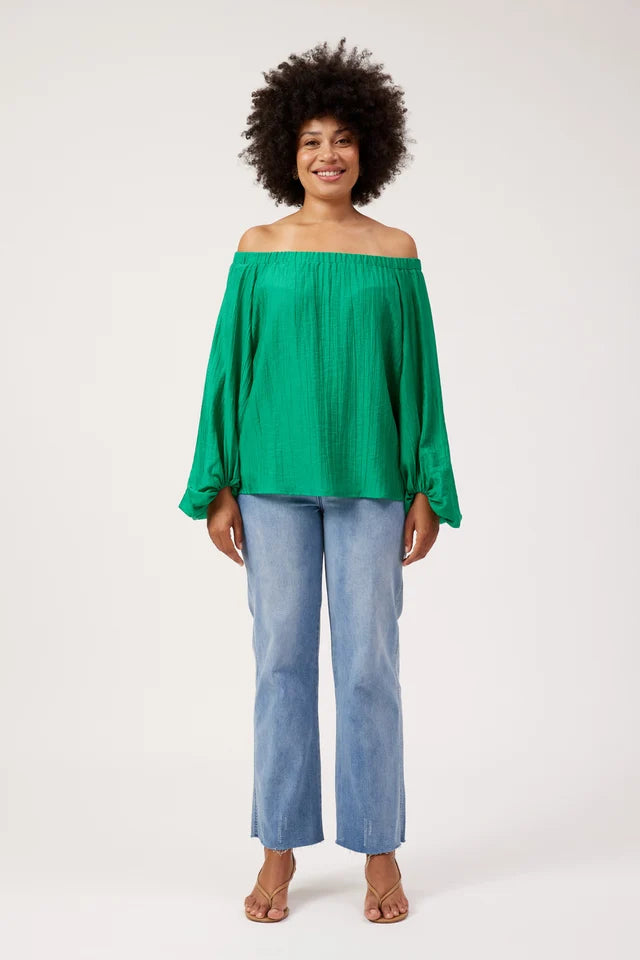 Kenya Off Shoulder Top - Green