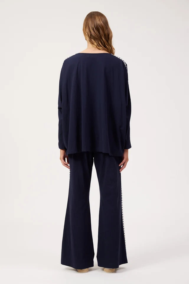 Elba Heart Long Sleeve Tshirt - Navy