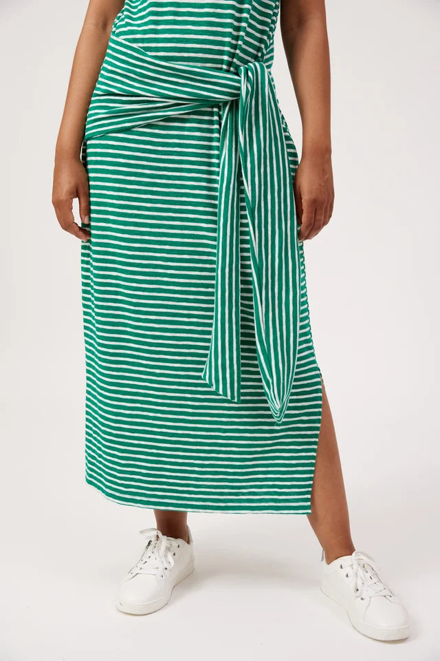Tropea Stripe Tie Dress - Green