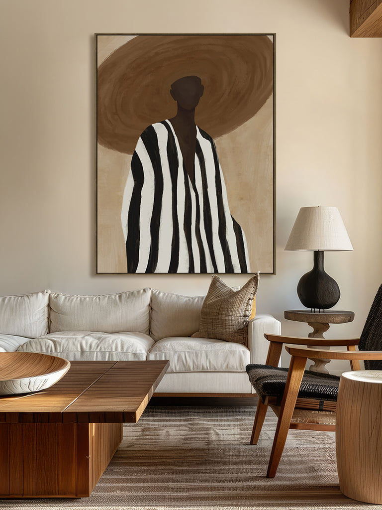 Elena B 90x120cm Oak Look Framed Canvas