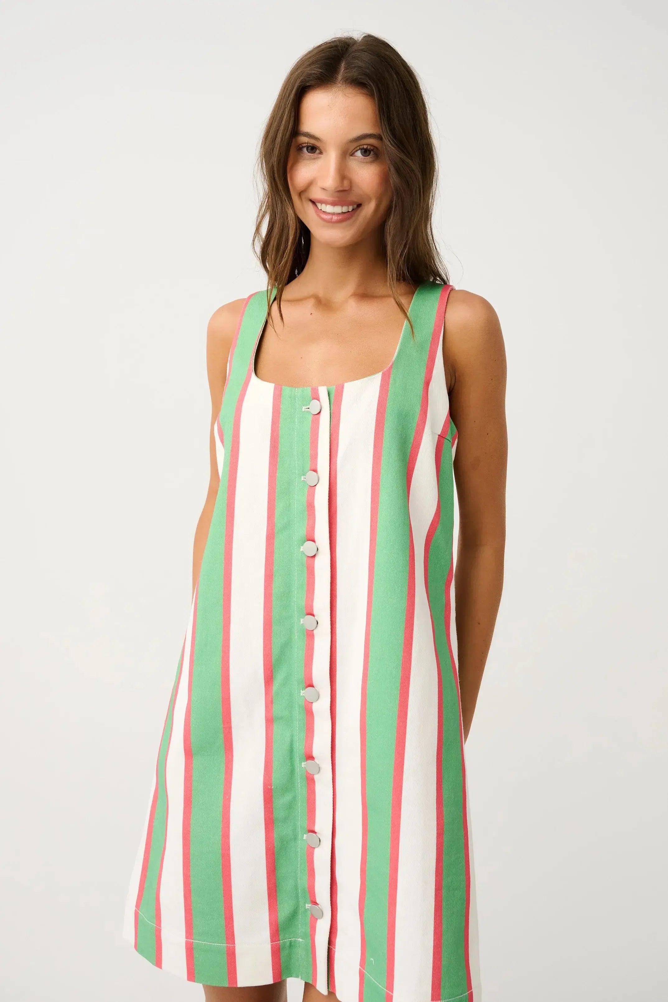 Abi Mini Dress - Carnival Stripe-Dresses-Cartel & Willow-The Bay Room