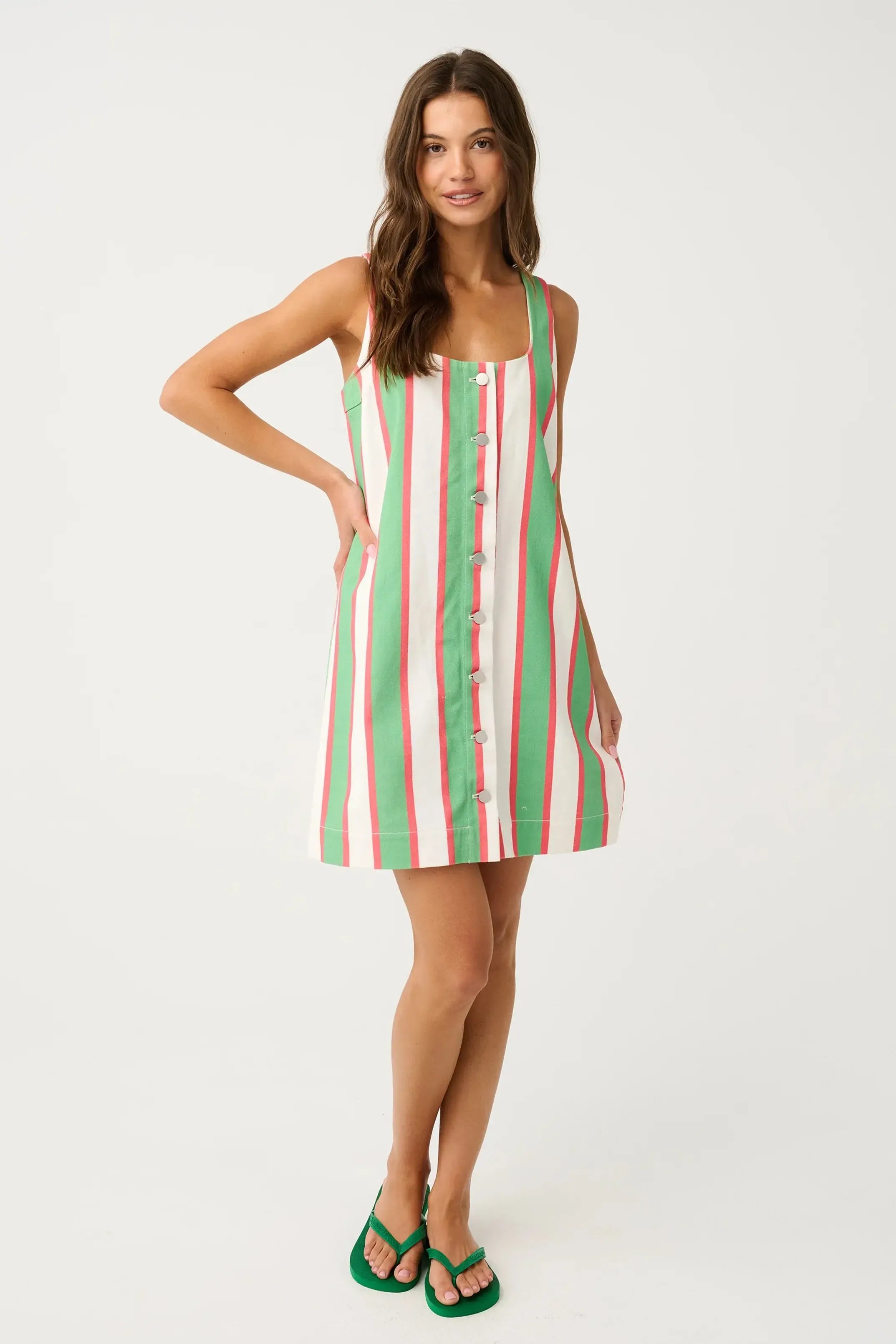Abi Mini Dress - Carnival Stripe-Dresses-Cartel & Willow-The Bay Room