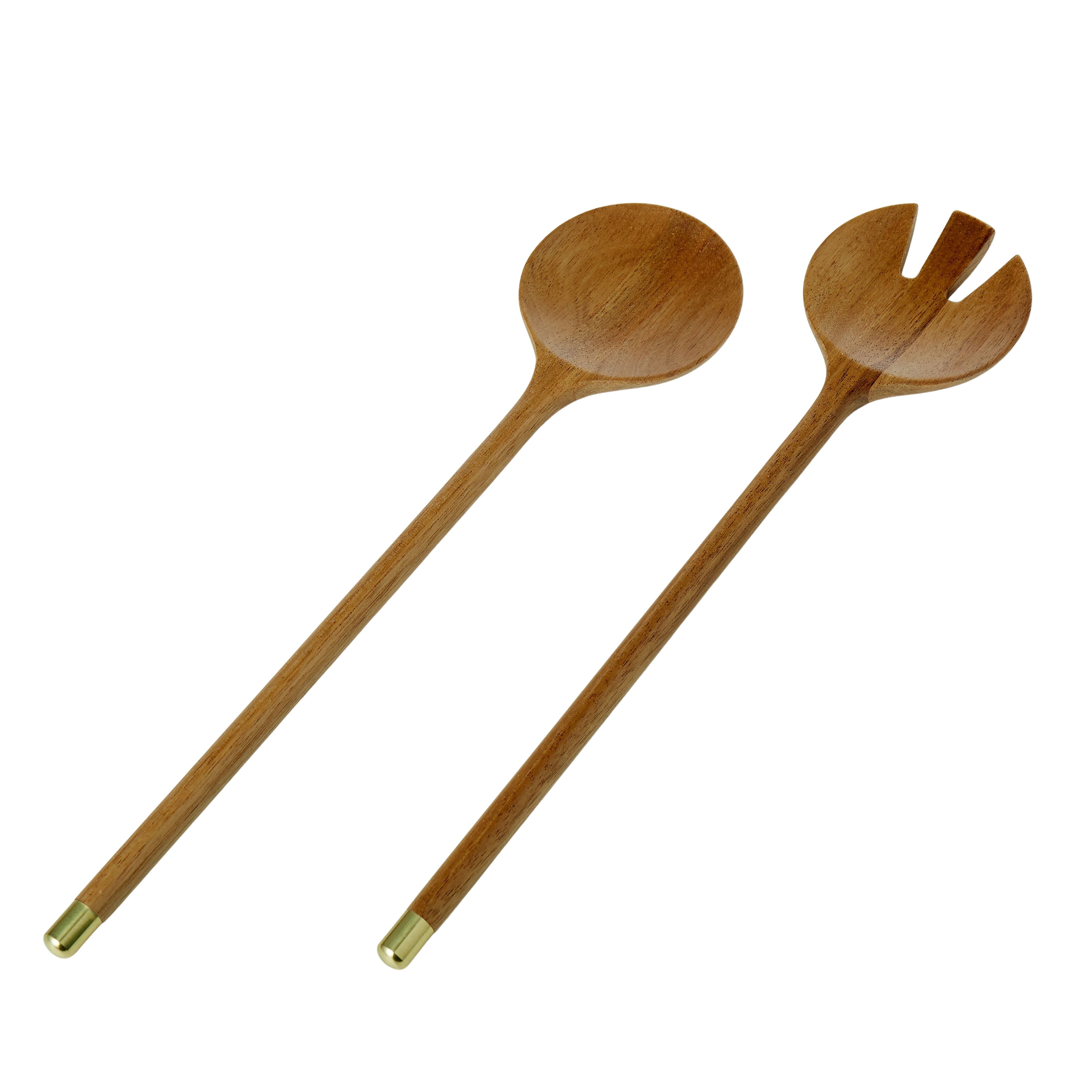 Acacia Brass Set/2 Salad Servers 30x7x1.2cm-Dining & Entertaining-Davis & Waddell-The Bay Room