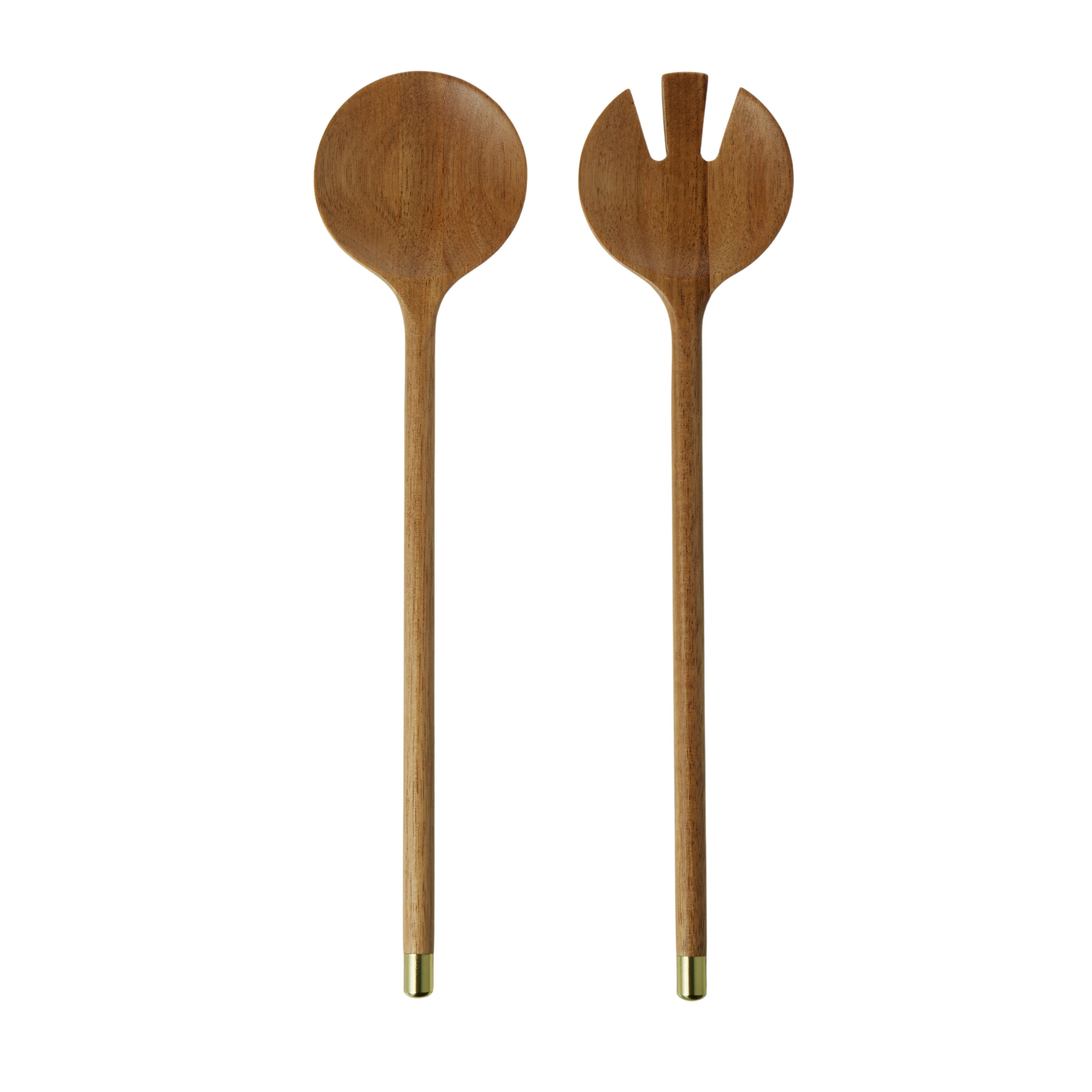 Acacia Brass Set/2 Salad Servers 30x7x1.2cm-Dining & Entertaining-Davis & Waddell-The Bay Room