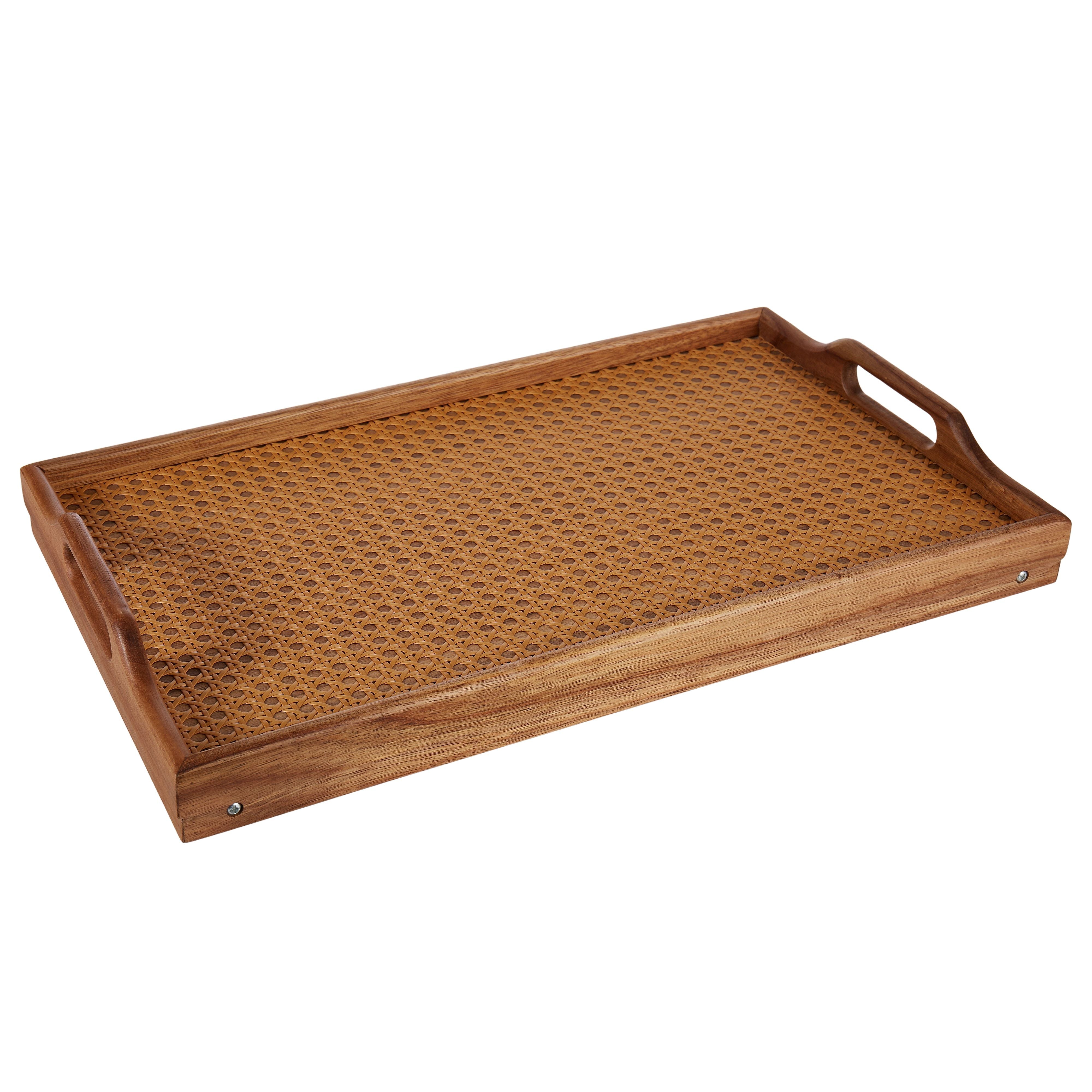 Acacia & Rattan Serving Tray 50cm-Dining & Entertaining-Amalfi-The Bay Room