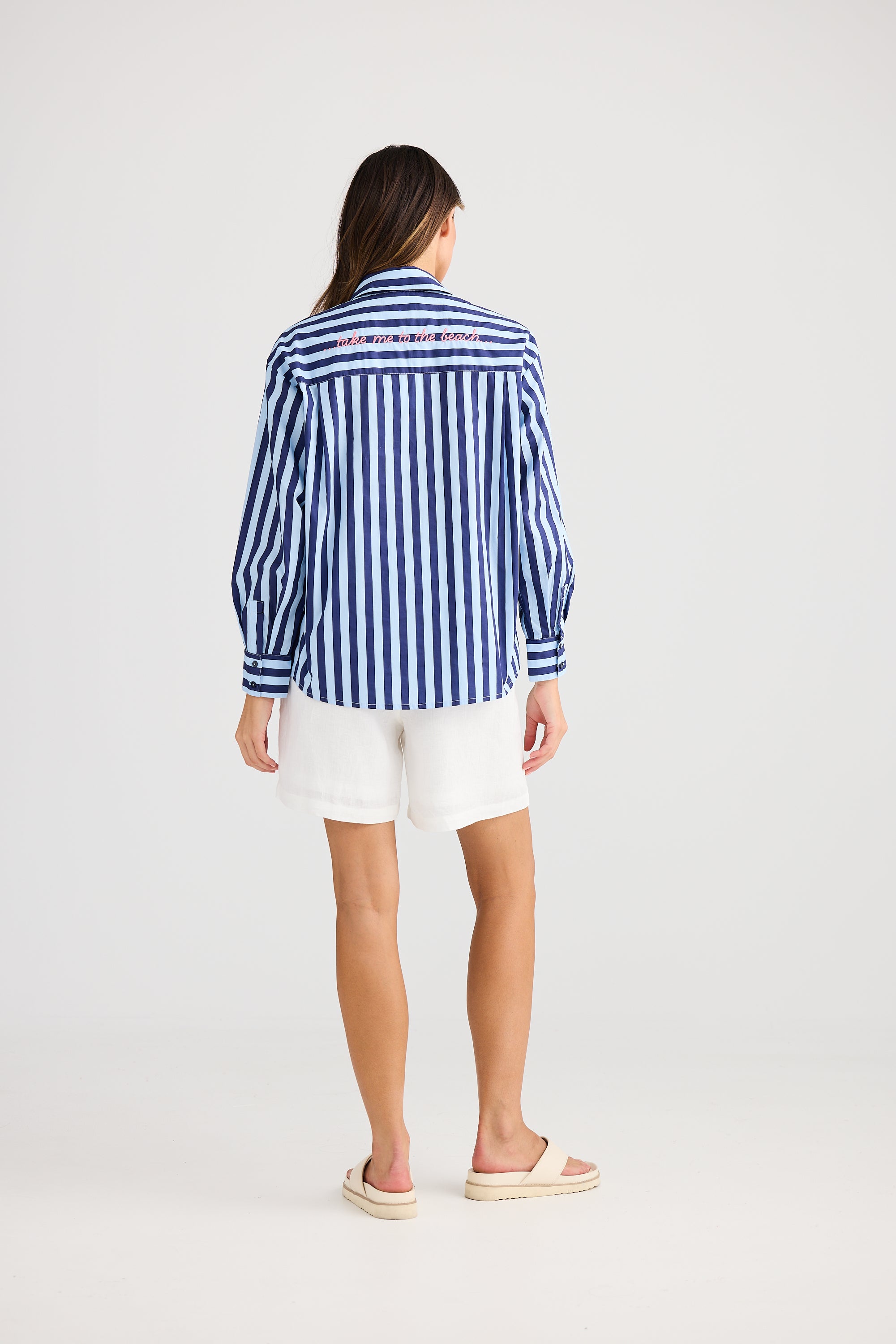 Adrift Shirt - Blue Stripe-Tops-Holiday-The Bay Room