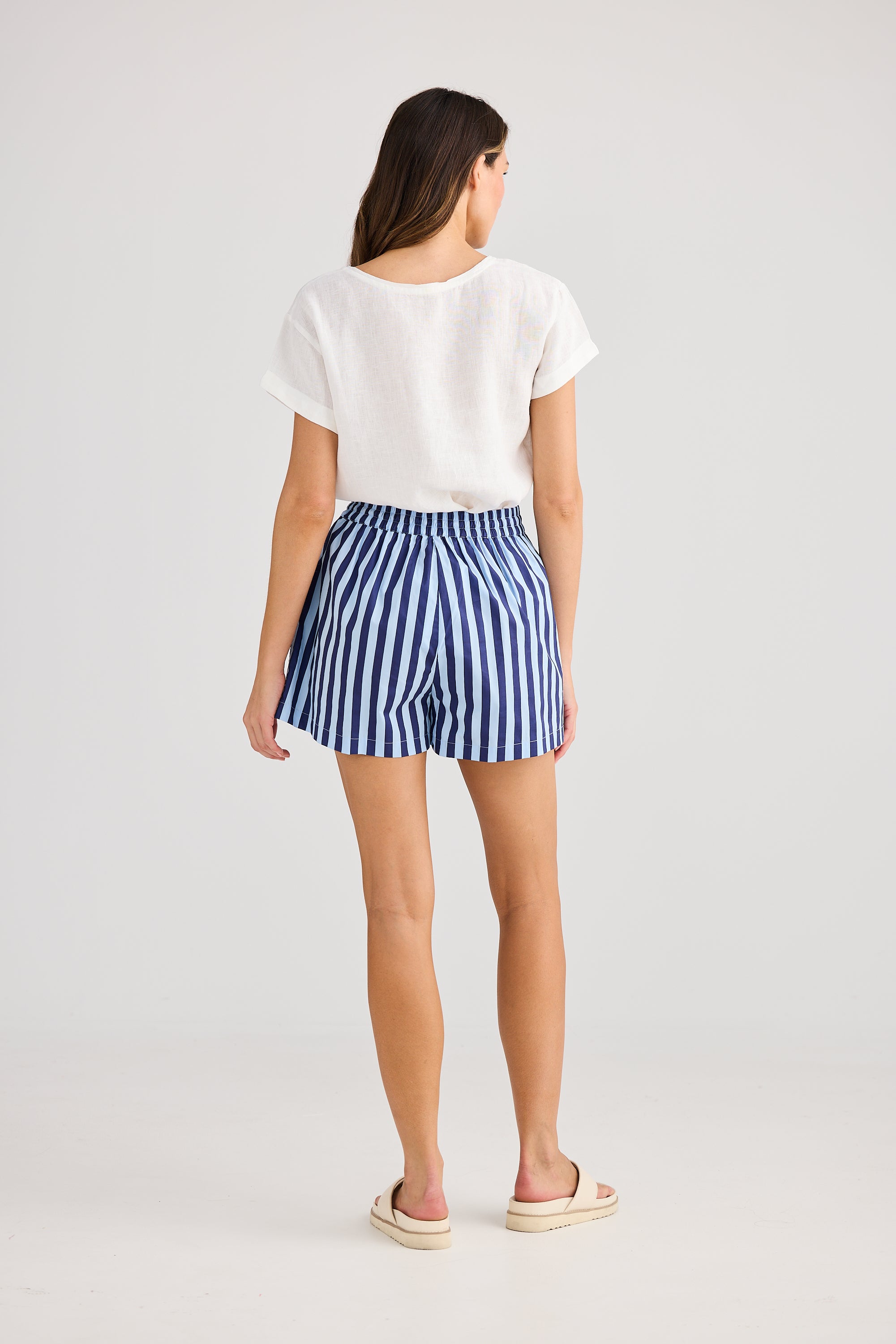 Adrift Short - Blue Stripe-Shorts-Holiday-The Bay Room