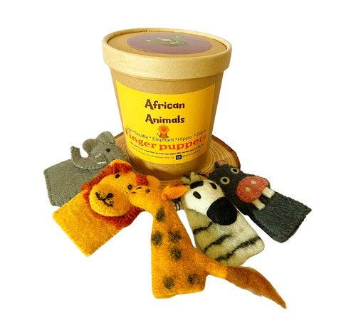 African Animals Finger Puppet Set-Toys-Himalayan Felt Co.-The Bay Room