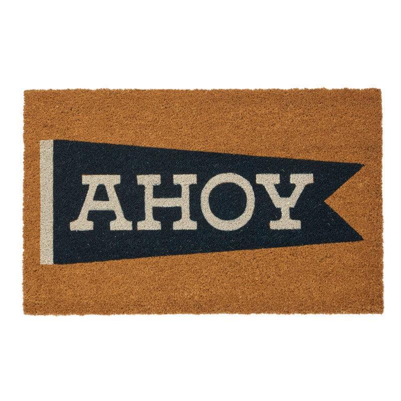 Ahoy PVC Backed Coir Mat 50x80cm Navy-Floor Rugs & Doormats-Coast To Coast Home-The Bay Room