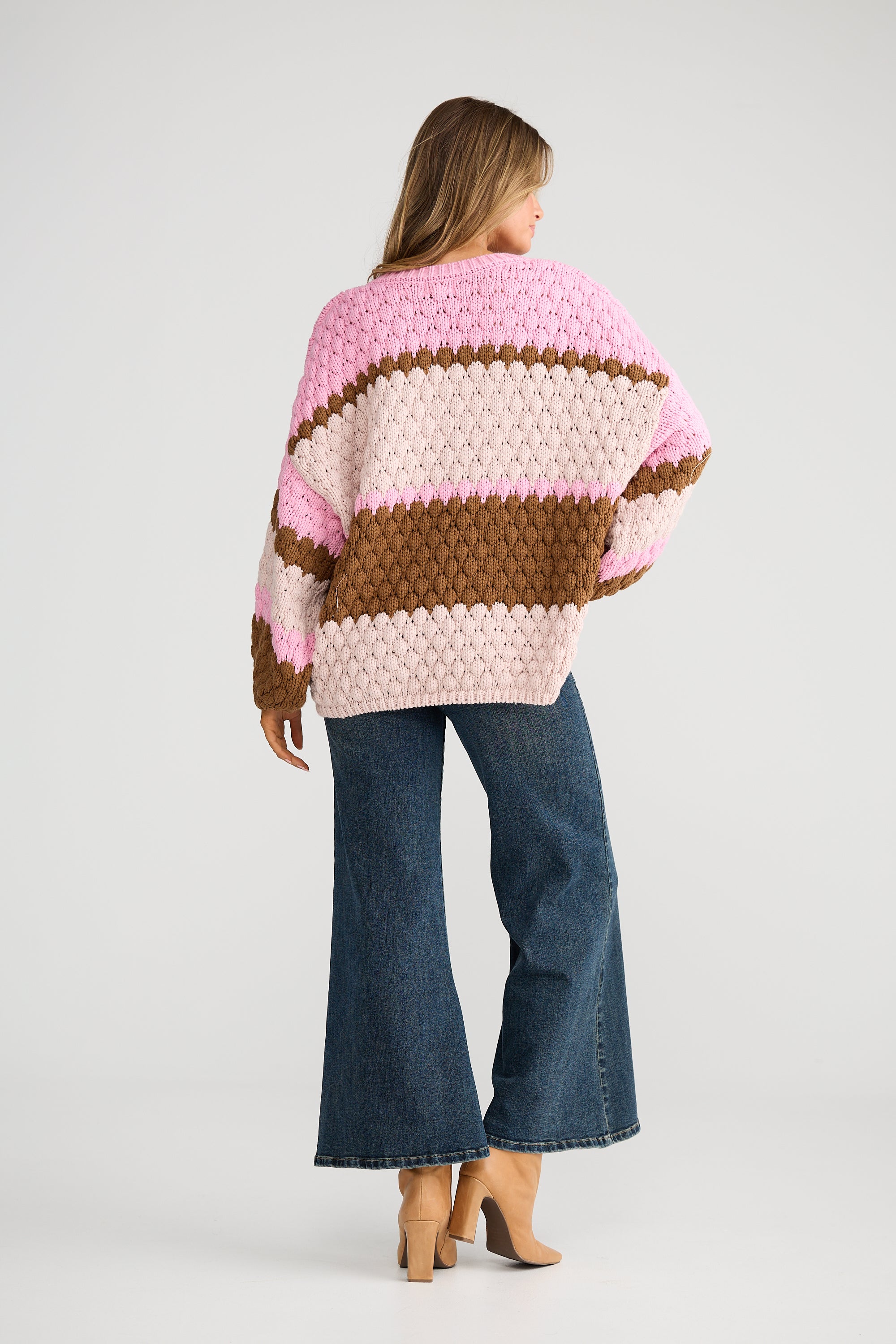 Airlie Knit - Pink Multi Stripe-Knitwear & Jumpers-Talisman-The Bay Room