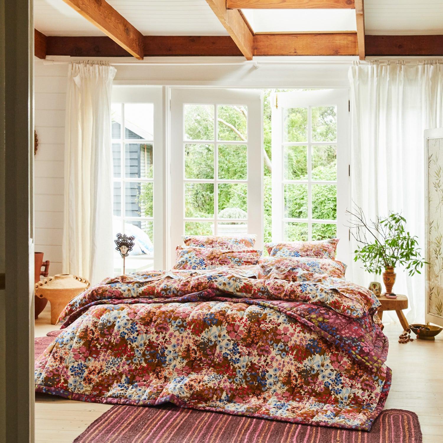 Aisha Floral Coverlet-Soft Furnishings-PLAY by Sage & Clare-The Bay Room