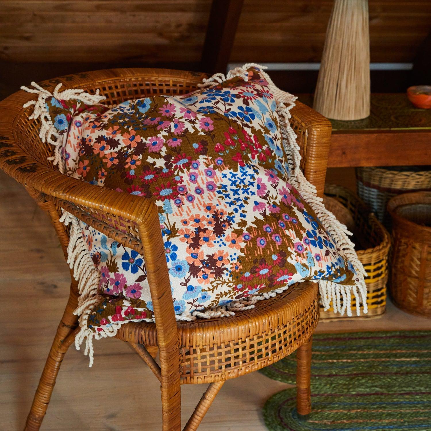 Aisha Fringe Cushion - Ginger-Soft Furnishings-PLAY by Sage & Clare-The Bay Room