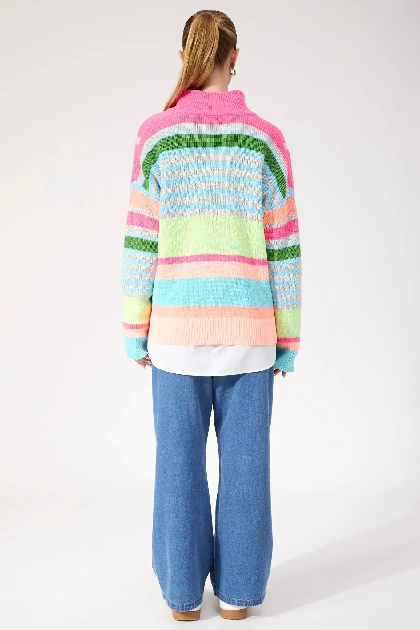 Alaska Stripe Jumper - Neon-Knitwear & Jumpers-Haven-The Bay Room