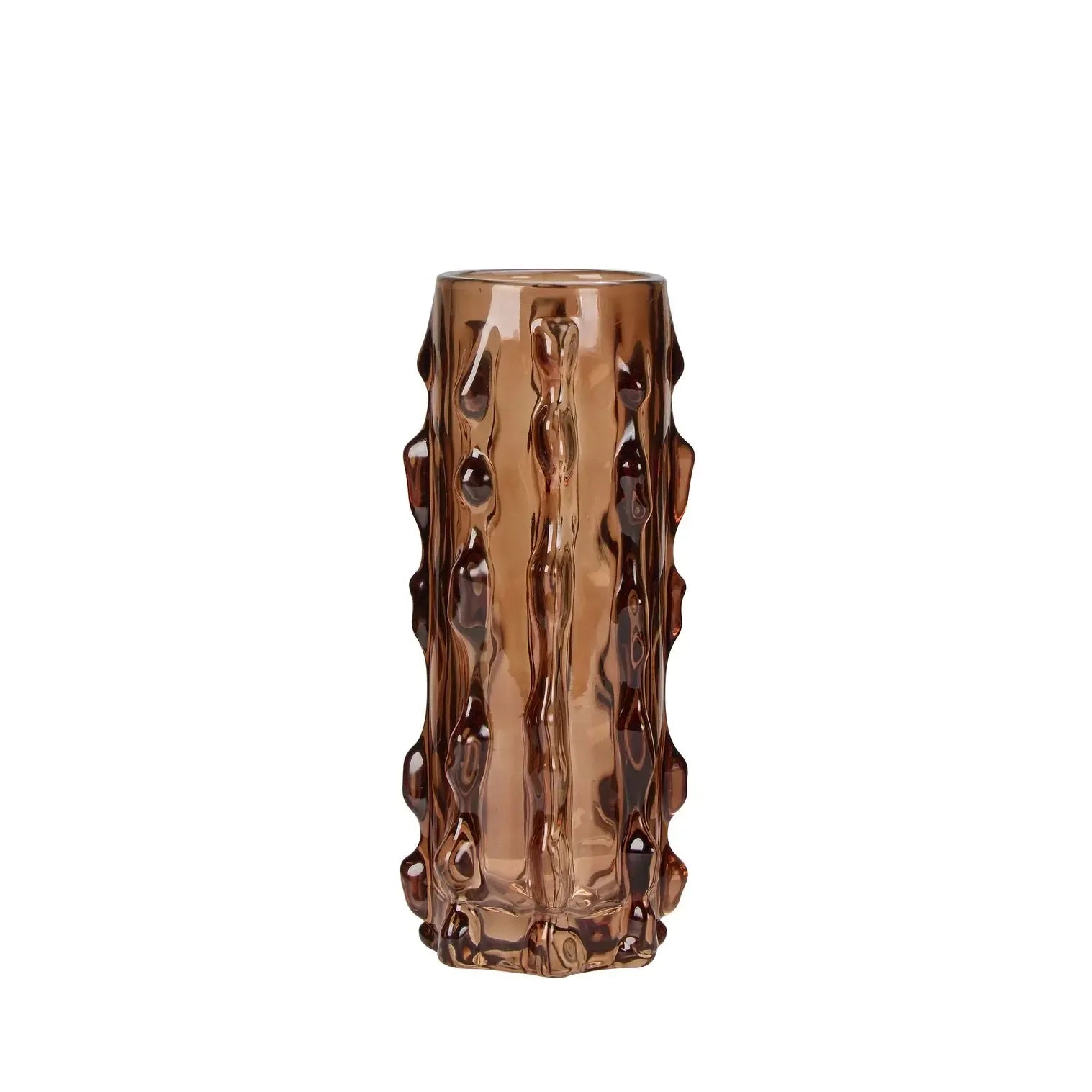 Albion Vase Deep Brown 12.8x12.8x29.5cm-Pots, Planters & Vases-Amalfi-The Bay Room