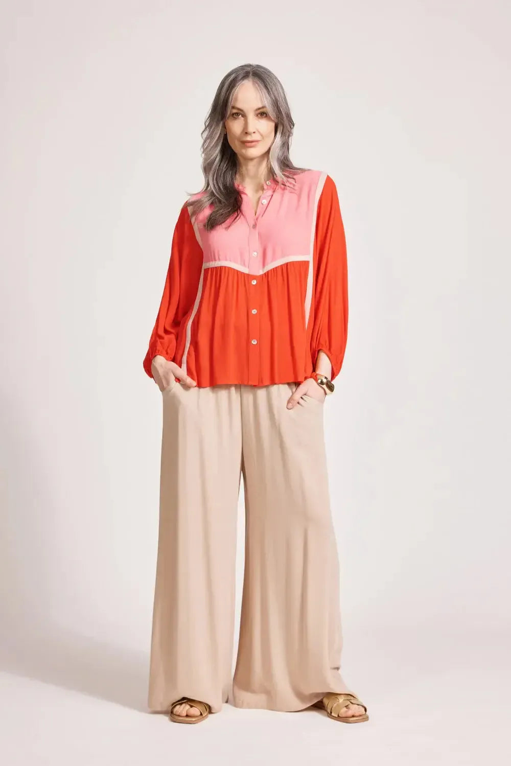 Alegria Spliced Top - Cameo/Coral-Eb & Ive-The Bay Room