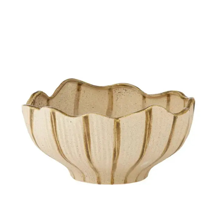 Alessia Ceramic Bowl 30.5x15cm Ivory/Olive-Decor Items-Coast To Coast Home-The Bay Room
