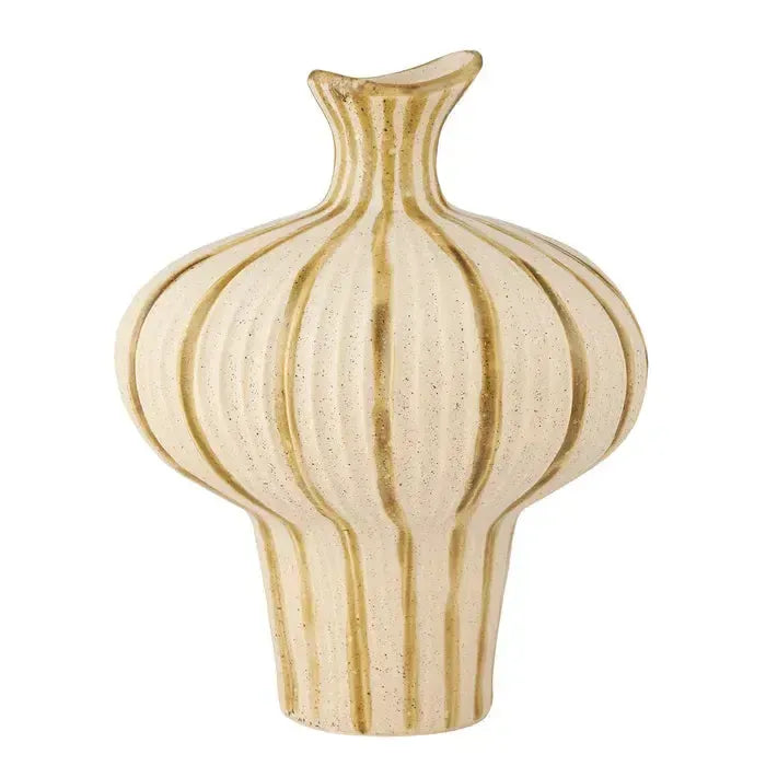 Alessia Ceramic Vase 27x34cm Ivory/Olive-Pots, Planters & Vases-Coast To Coast Home-The Bay Room